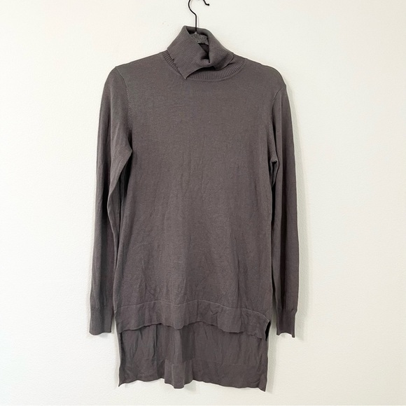 Cullen Gray Silk Blend Tuttle Neck Long Sleeve High Low Sweater Size M - Picture 1 of 9